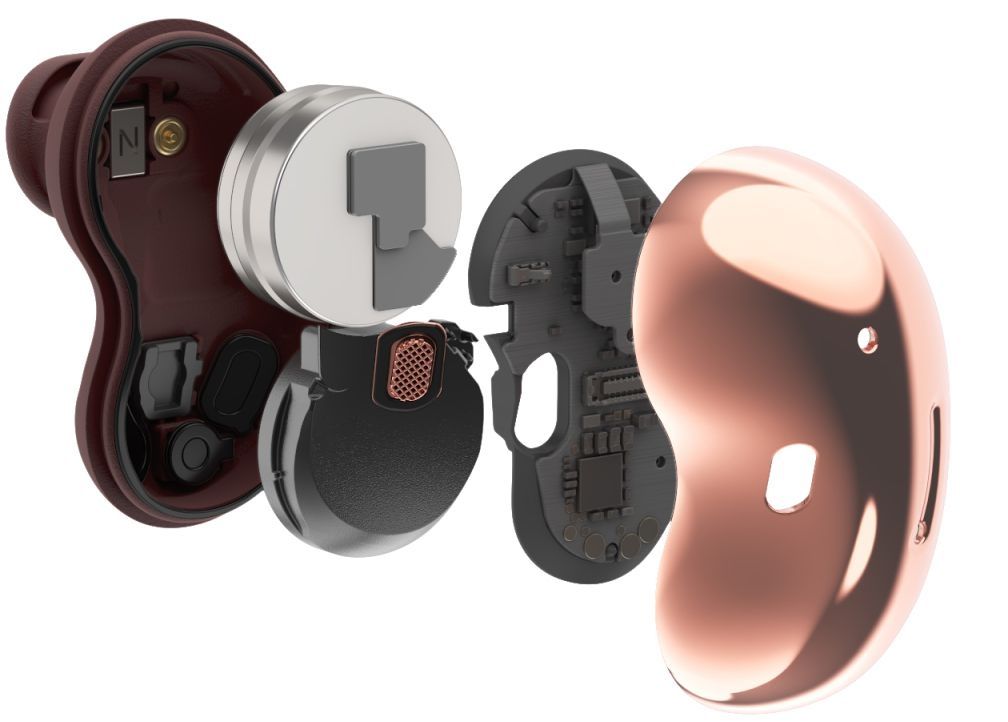 Interior dos Galaxy Buds Live