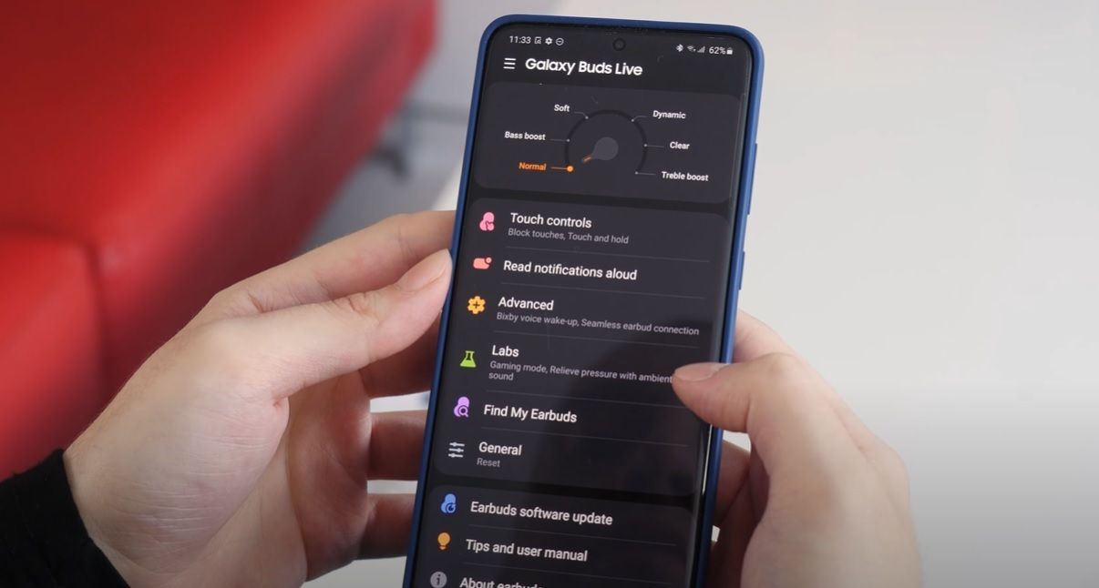 Aplicação Galaxy Buds da Samsung