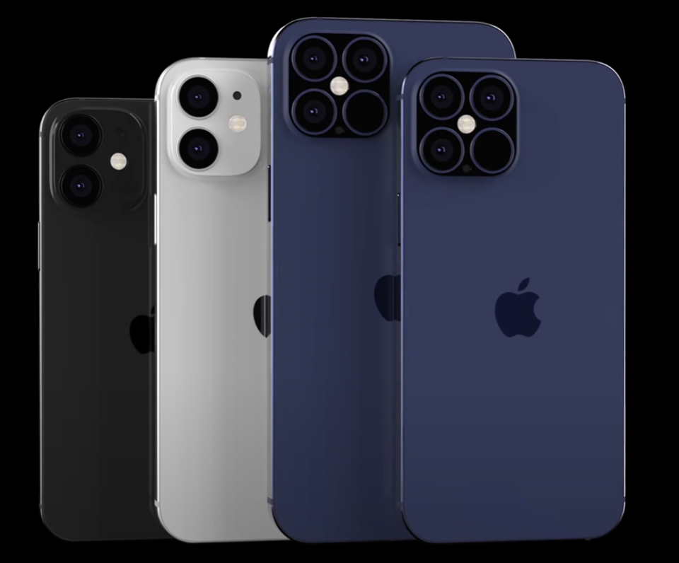 Exemplo do conceito dos iPhones 12