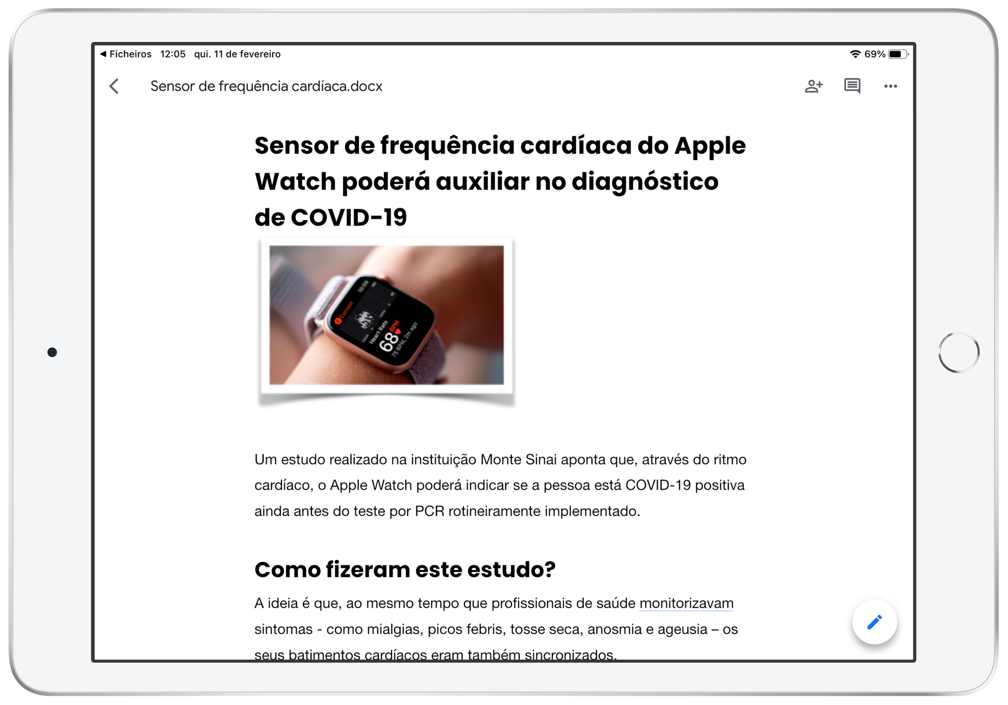 Google Docs no iPad