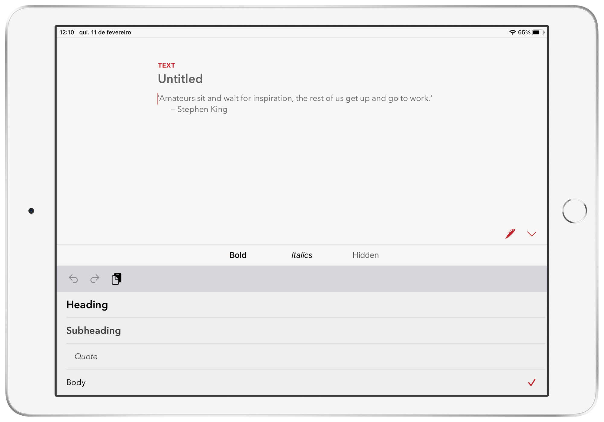 WerdSimth no iPad.