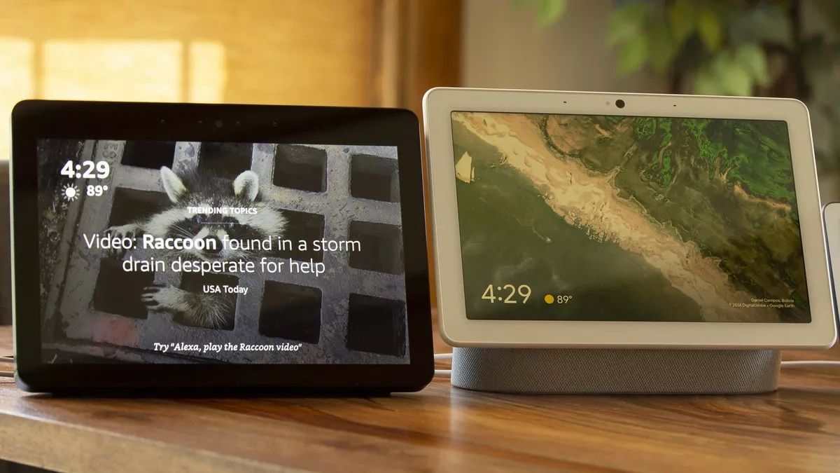 Amazon Echo Show e Google Nest Hub.