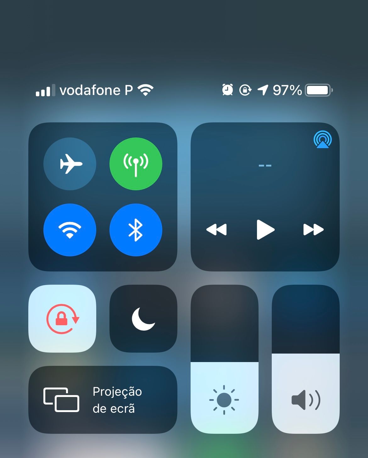 Rotação de ecrã desativada no iPhone