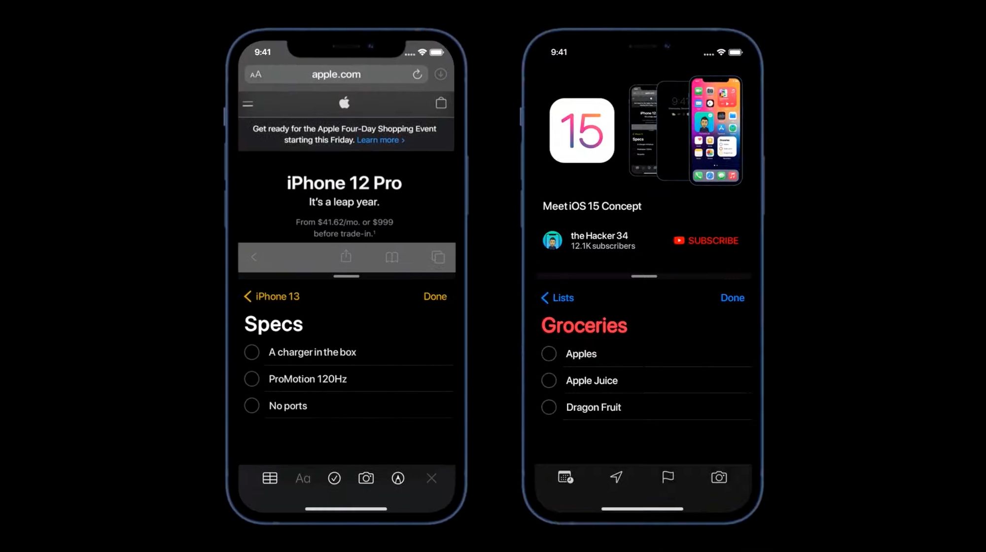 Split Screen no iOS 15. Imagem de Kevin Kal