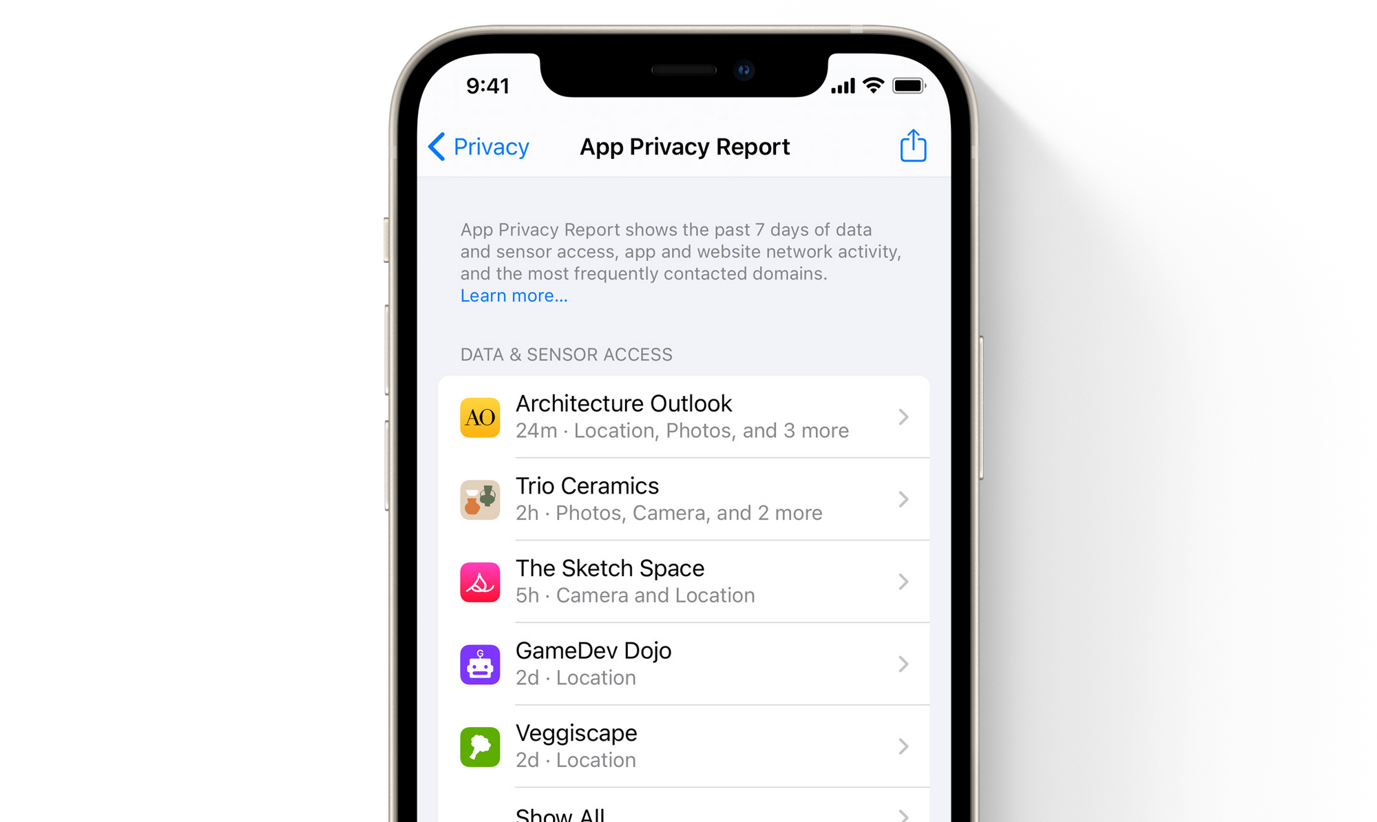 iOS 15 - App Relatório de Privacidade