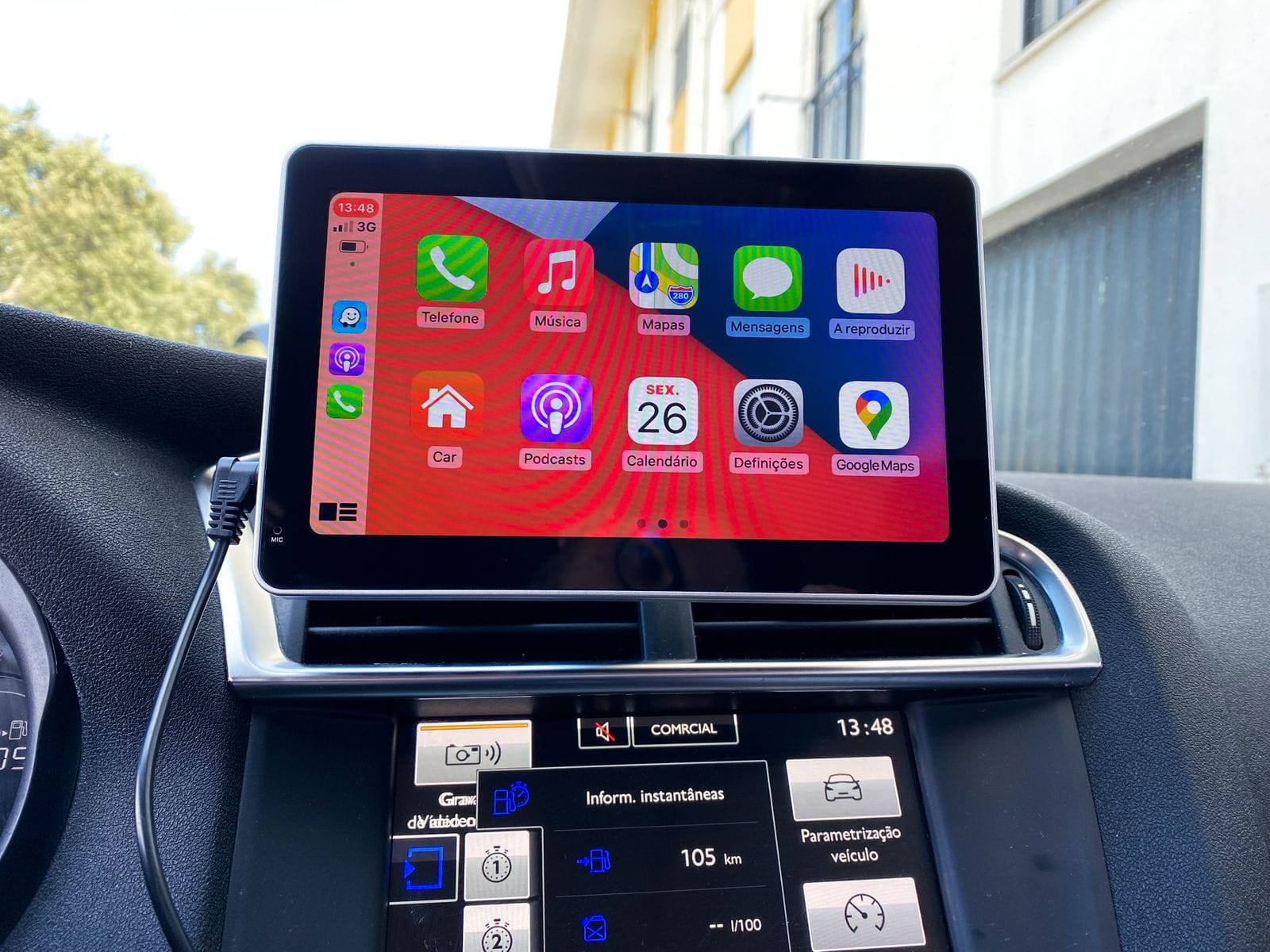 Interface CarPlay no Coral Vision CarPlay