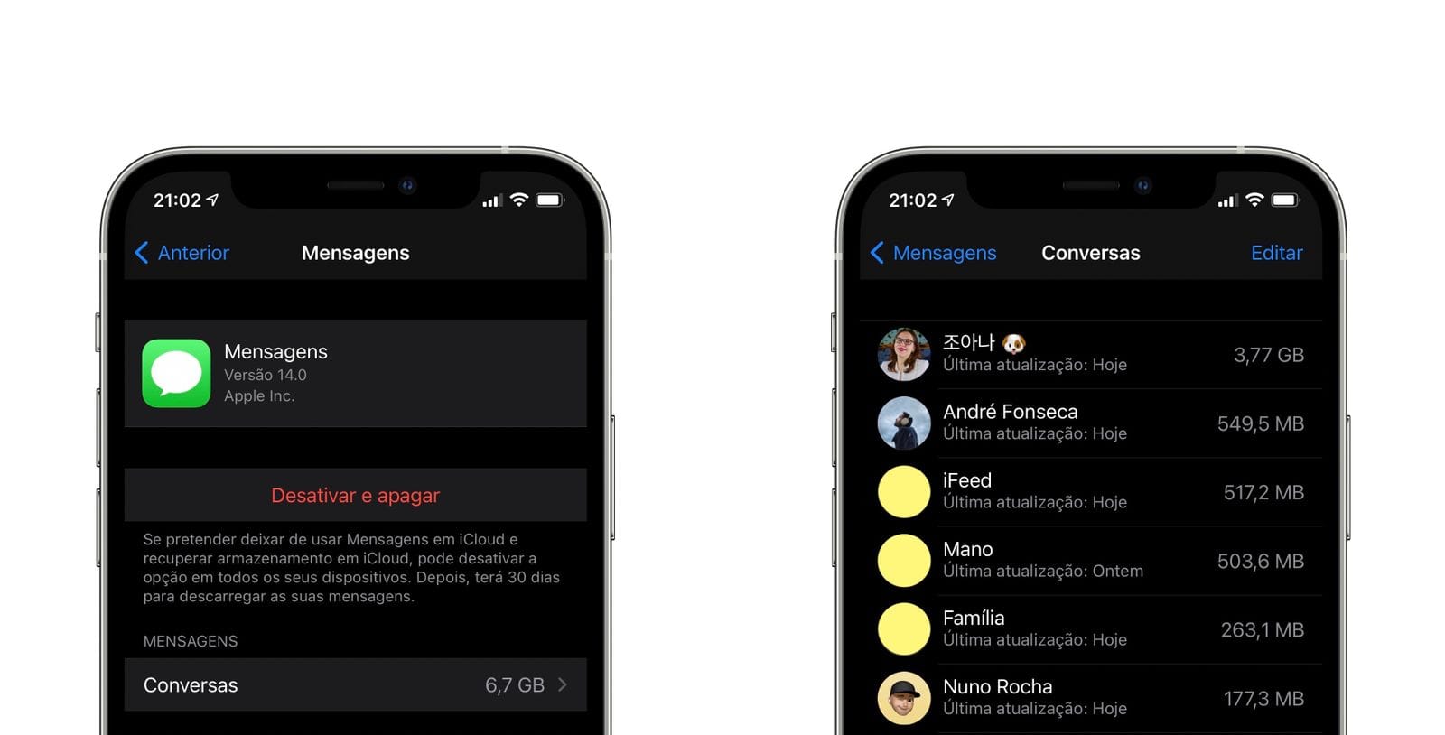 Eliminar conversas do iMessage guardadas no iCloud