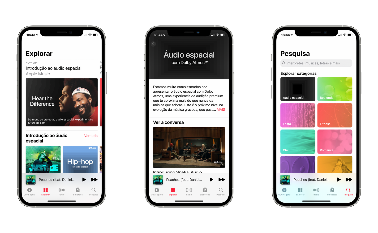 Encontrar músicas em Áudio Espacial no Apple Music no iPhone