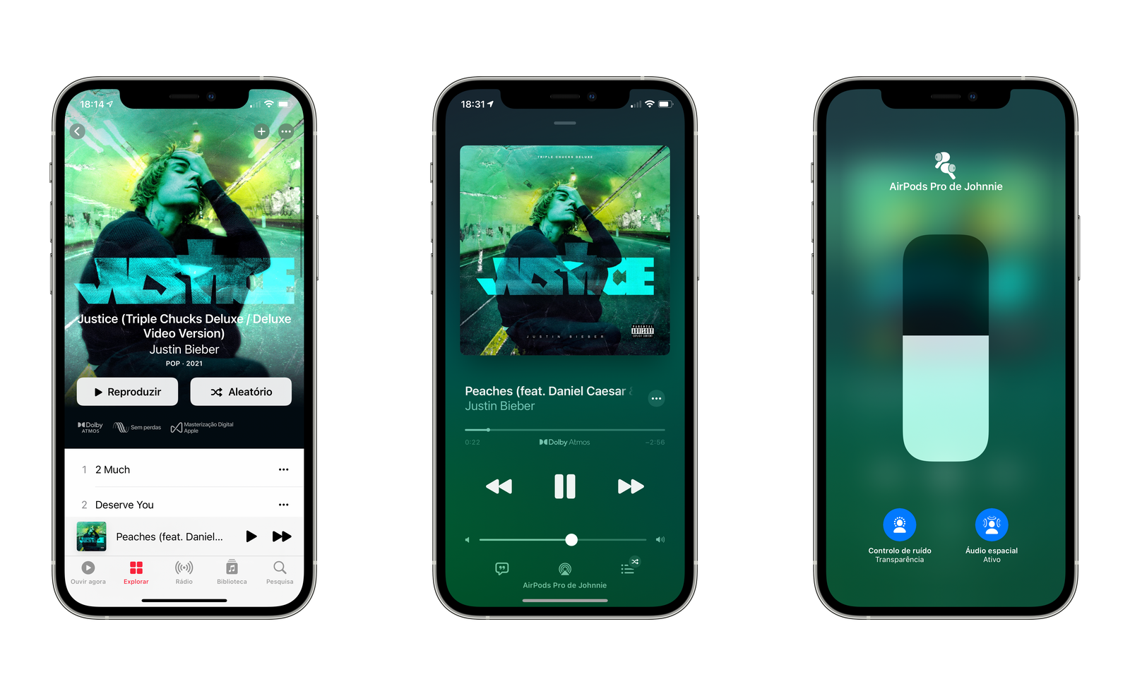 Música em Áudio Espacial no iPhone