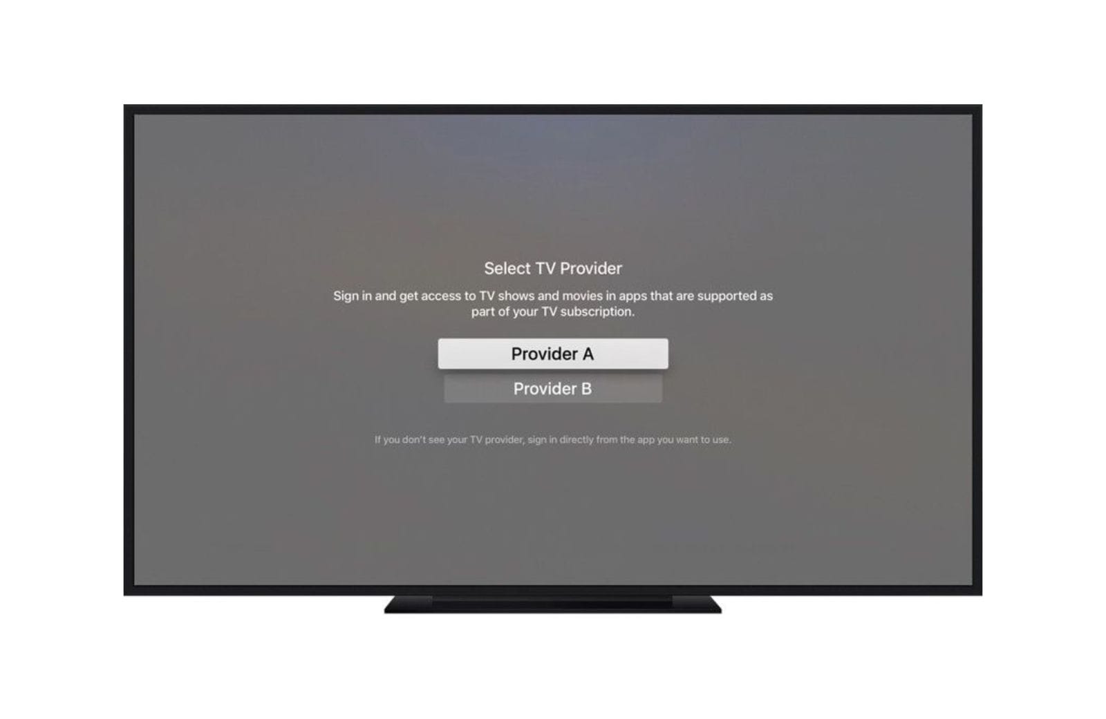 Seleção de fornecedores de TV