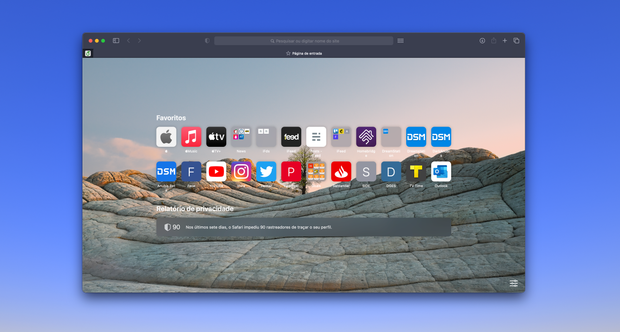 Como mudar o fundo da página inicial do Safari
