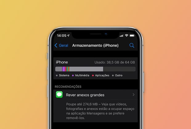 Como limpar a categoria ”Outro" do armazenamento teu iPhone